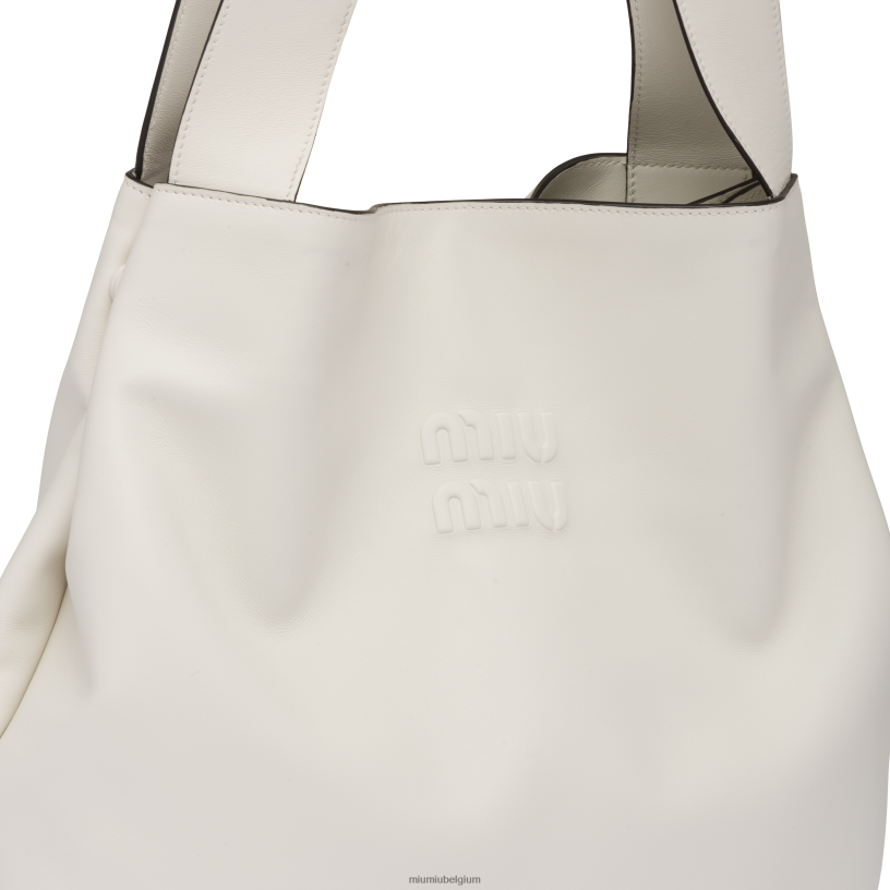 Miu Miu witlederen hobo tas N8F6L102 verzameling