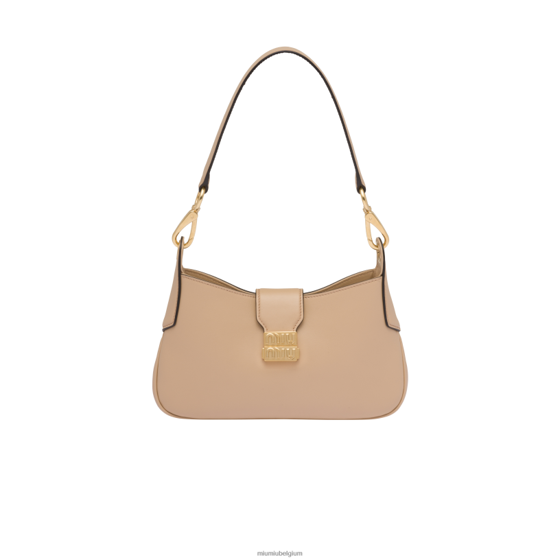 Miu Miu zandbeigelederen hobo tas N8F6L92 verzameling