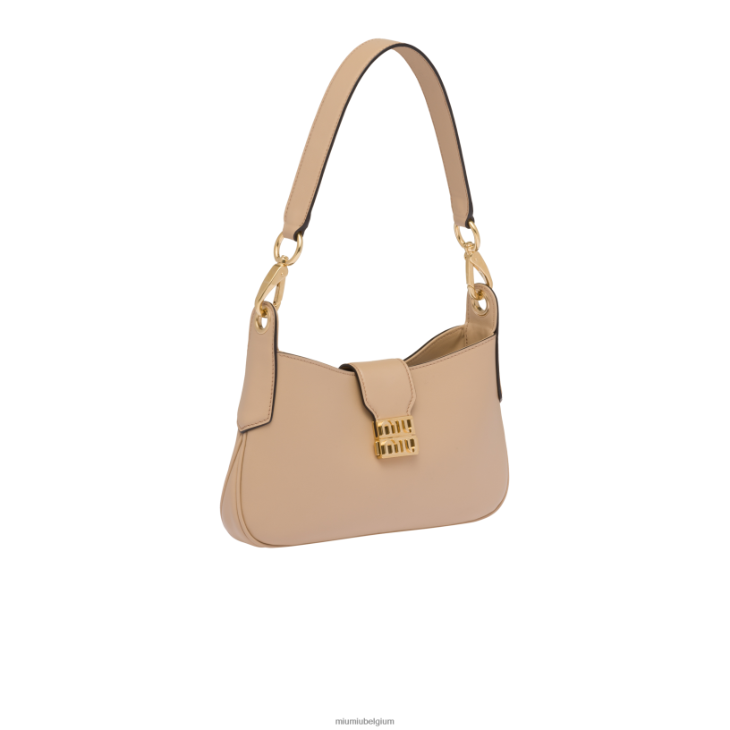 Miu Miu zandbeigelederen hobo tas N8F6L92 verzameling