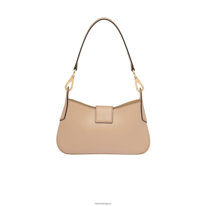 Miu Miu zandbeigelederen hobo tas N8F6L92 verzameling