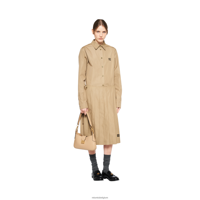 Miu Miu zandbeigelederen hobo tas N8F6L92 verzameling