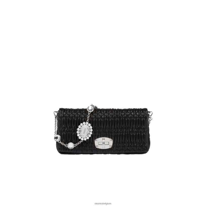 Miu Miu zwarticonische kristallen cloque nappaleren tas N8F6L107 verzameling