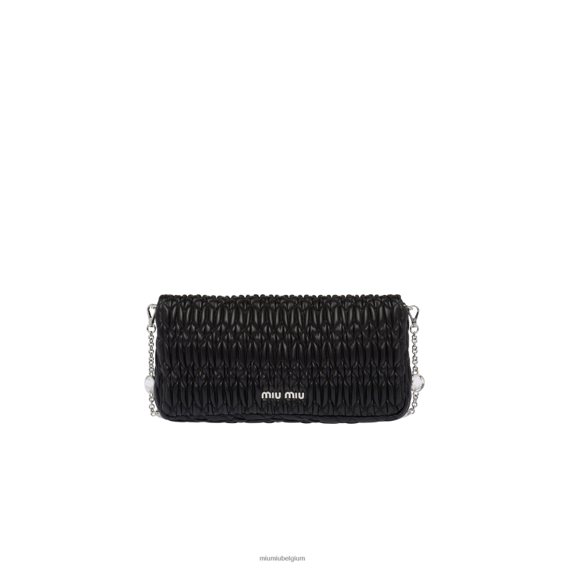 Miu Miu zwarticonische kristallen cloque nappaleren tas N8F6L107 verzameling