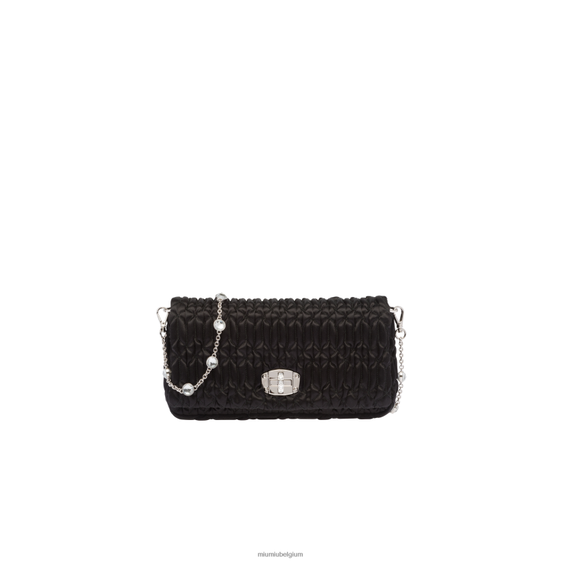 Miu Miu zwartkristallen satijnen zak N8F6L112 verzameling