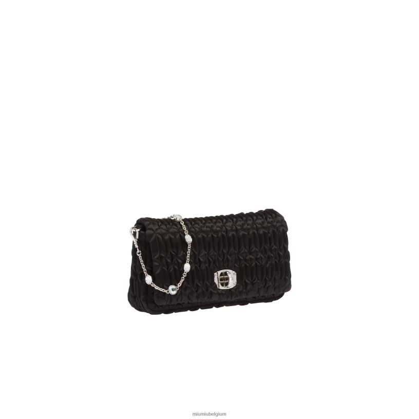 Miu Miu zwartkristallen satijnen zak N8F6L112 verzameling