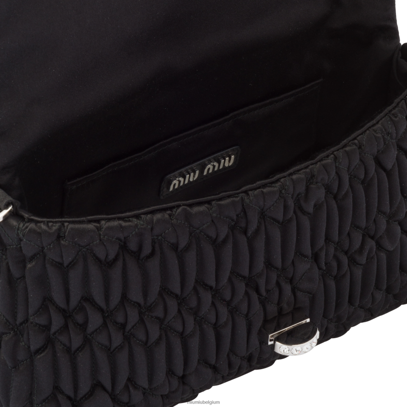 Miu Miu zwartkristallen satijnen zak N8F6L112 verzameling