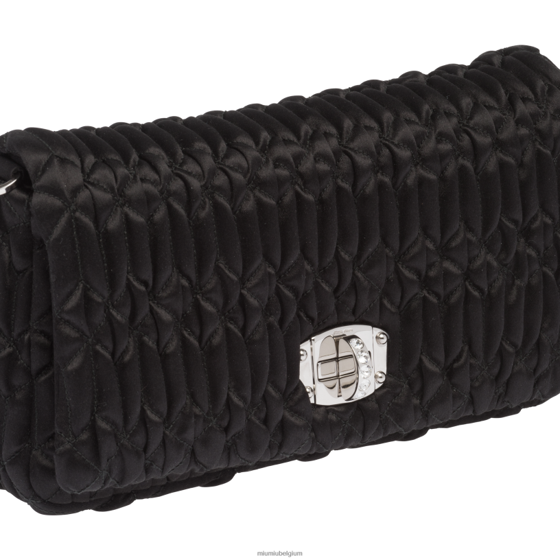 Miu Miu zwartkristallen satijnen zak N8F6L112 verzameling