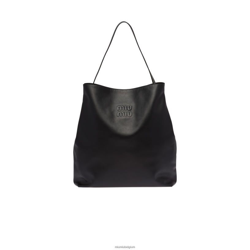 Miu Miu zwartleren schoudertas N8F6L101 verzameling