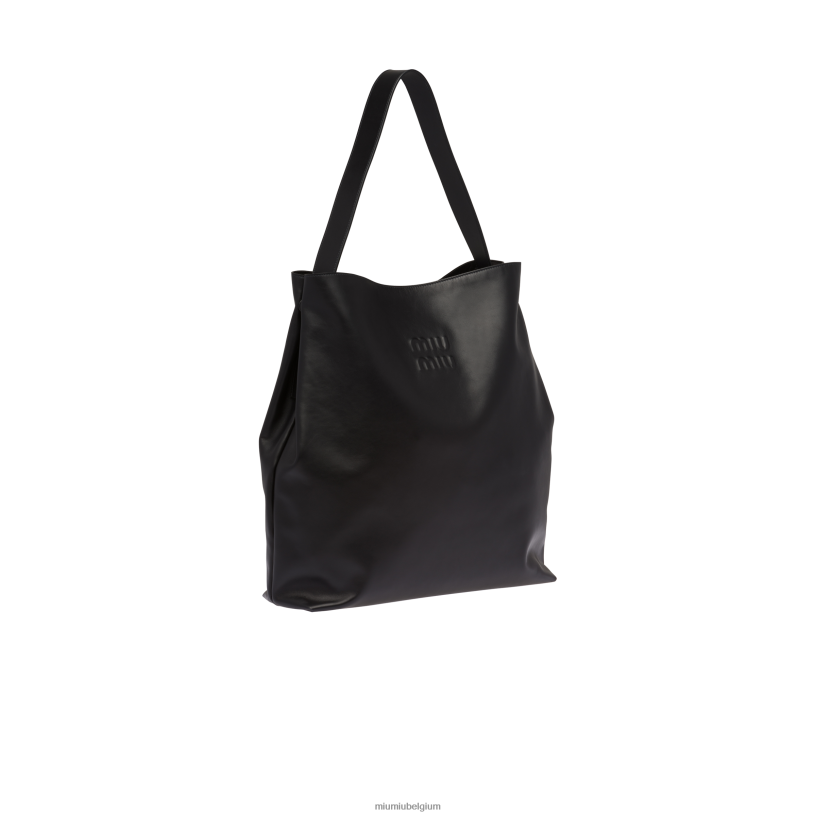 Miu Miu zwartleren schoudertas N8F6L101 verzameling