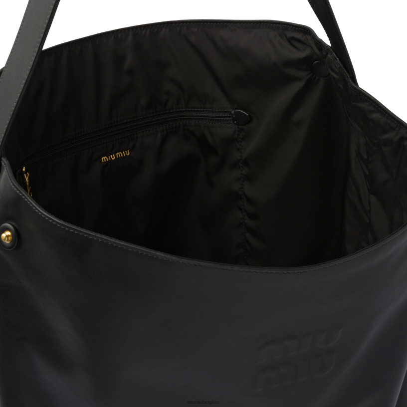 Miu Miu zwartleren schoudertas N8F6L101 verzameling