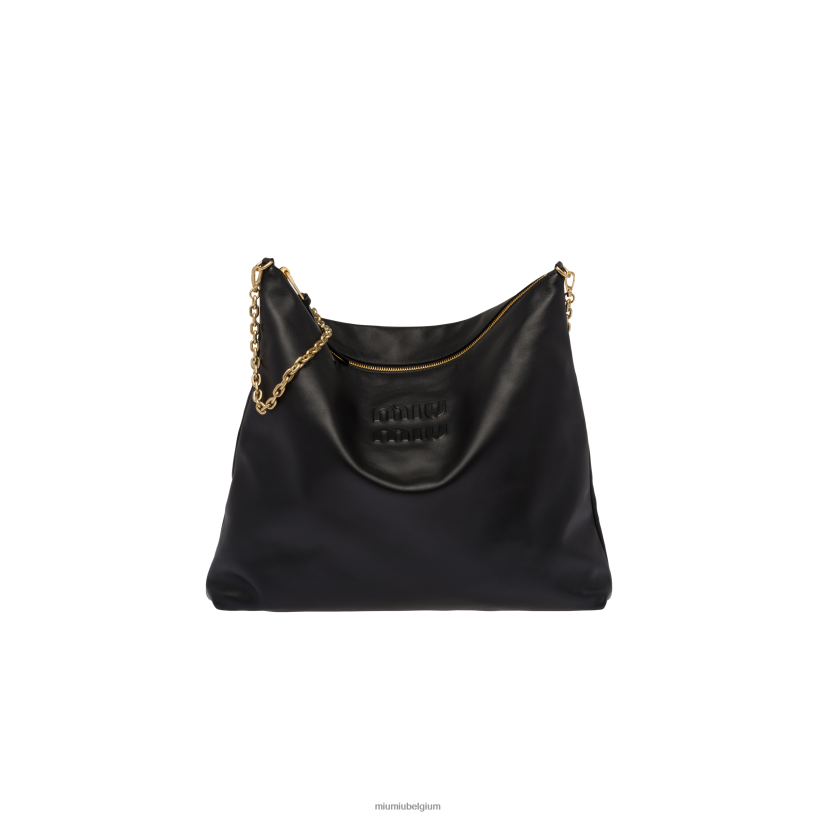 Miu Miu zwartleren schoudertas N8F6L96 verzameling