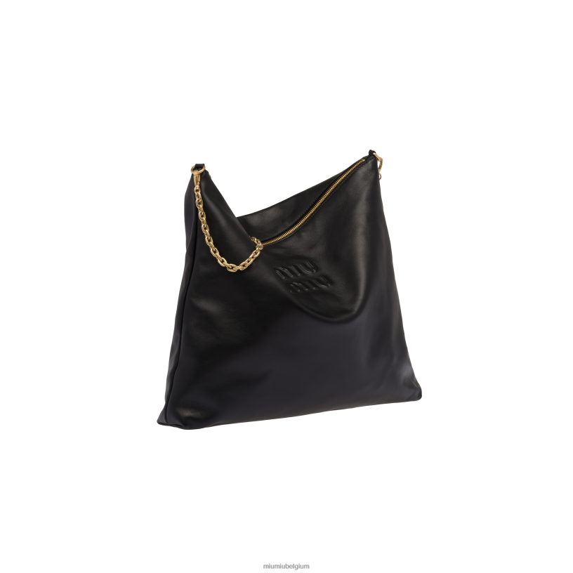 Miu Miu zwartleren schoudertas N8F6L96 verzameling