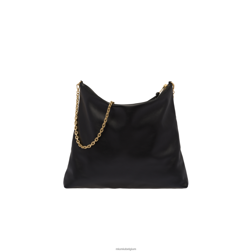 Miu Miu zwartleren schoudertas N8F6L96 verzameling