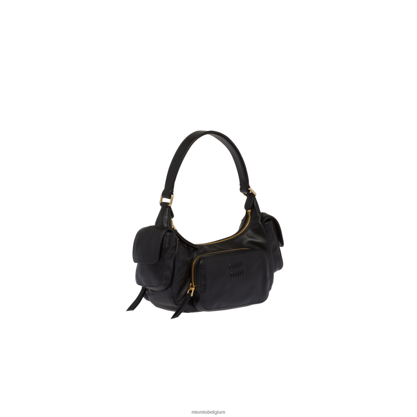 Miu Miu zwartnappa lederen zak tas N8F6L84 verzameling