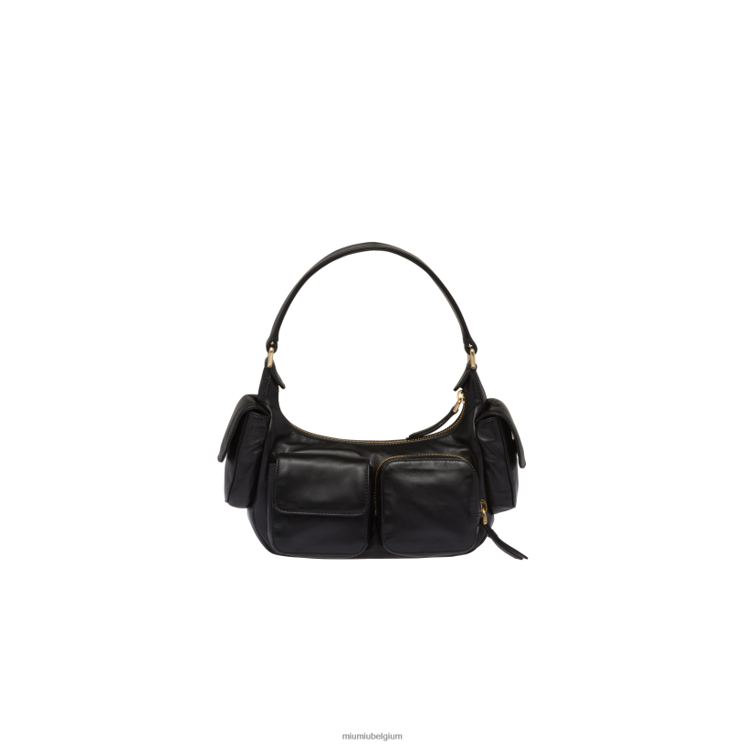 Miu Miu zwartnappa lederen zak tas N8F6L84 verzameling