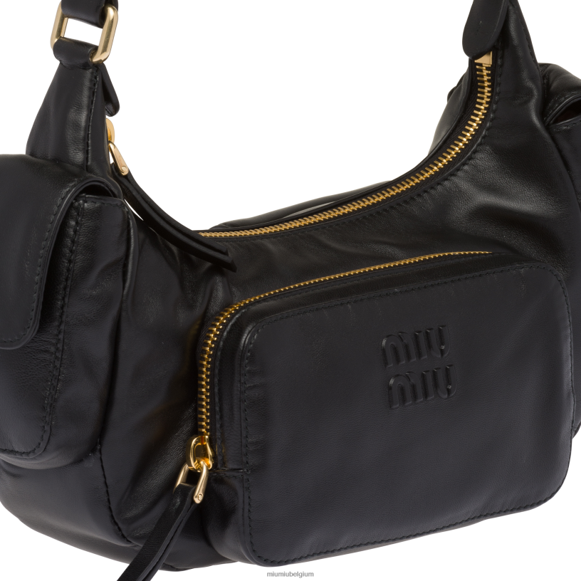 Miu Miu zwartnappa lederen zak tas N8F6L84 verzameling