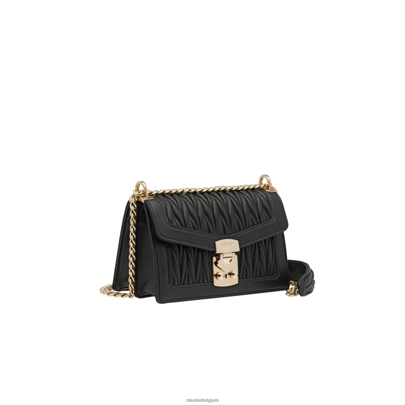 Miu Miu zwartvertrouwelijk gematelasseerde nappa lederen tas N8F6L117 verzameling